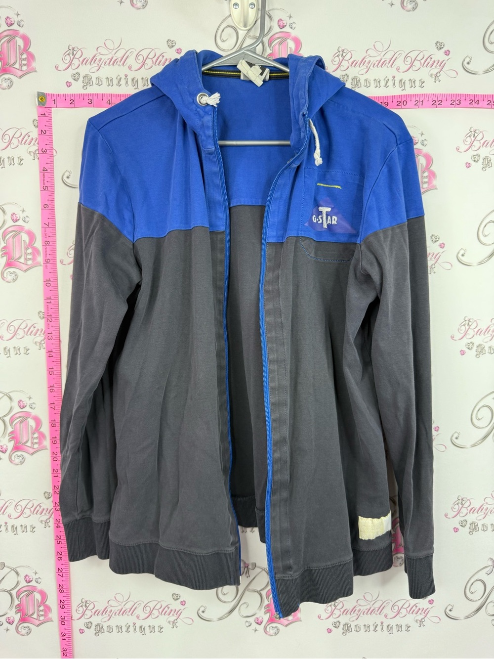 G-Star Raw sweater Two-Tone Hooded Zip Jacket in Blue & Gray
